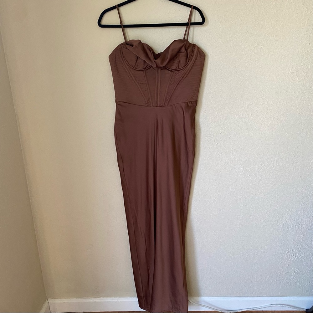 House of CB Charmaine Corset Dress‎ in Chocolate brown size XL NWOT - Picture 2 of 9
